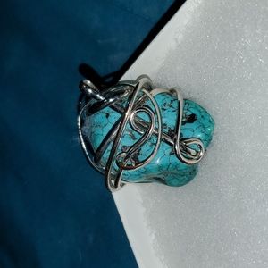 TURQUOISE CAGED ROCK PENDANT